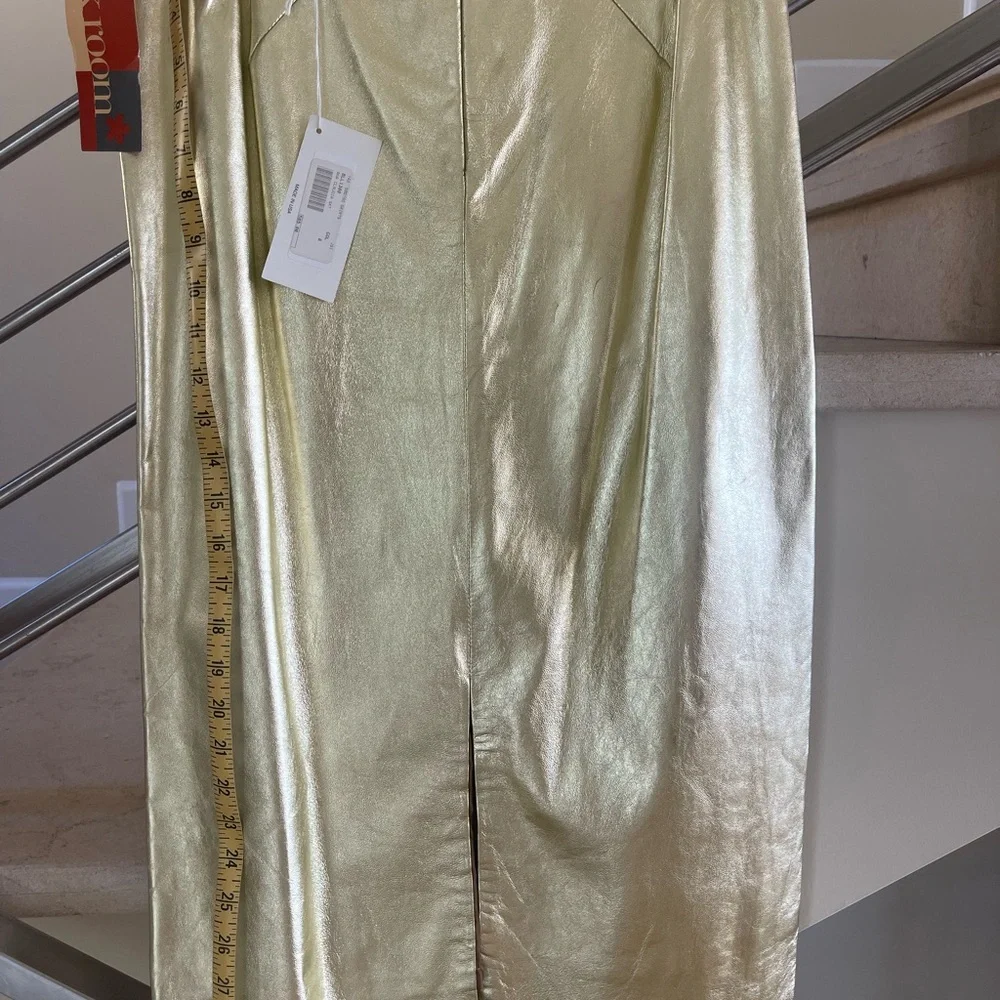VINTAGE JILL STUART GOLD METALIC SKIRT - Picture 12 of 14